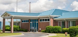 Statesboro-Bulloch County Airport | Commercial Roof Replacement | Bulloch County Commercial Roofers | Standing Seam Metal Roofing | Blue Roof | Commercial Metal Roof