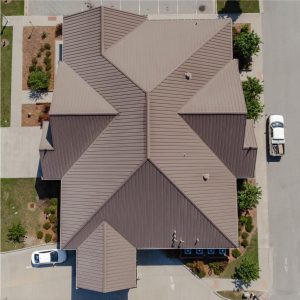 Claxton City Hall Roof | Medium Bronze Standing Seam Metal Roofing | Evans County Commercial Roofers | Commercial Roof Replacement