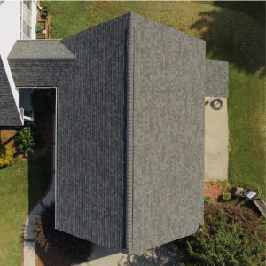 Aerial View of Home With Architectural Asphalt Shingles | Williamsburg Gray | Candler County Residental Roofers | Residential Roofing