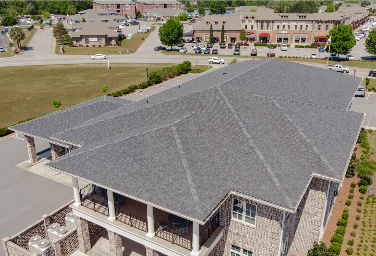 Bulloch First Bank Statesboro, Georgia | Charcoal Black Architectural Asphalt Shingles | Bulloch County Commercial Roofing Solutions