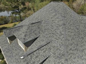 Residential Roofing Project After | Estate Grey Architectural Asphalt Shingles | Drone Image