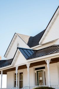 Statesboro Pathology Associates | Commercial Roofing Project After | Onyx Black Architectural Asphalt Shingles | Matte Black Standing Seam Metal Roofing